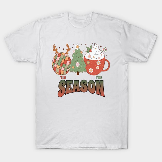 Retro Christmas Tis The Season T-Shirt by ExprezzDesigns